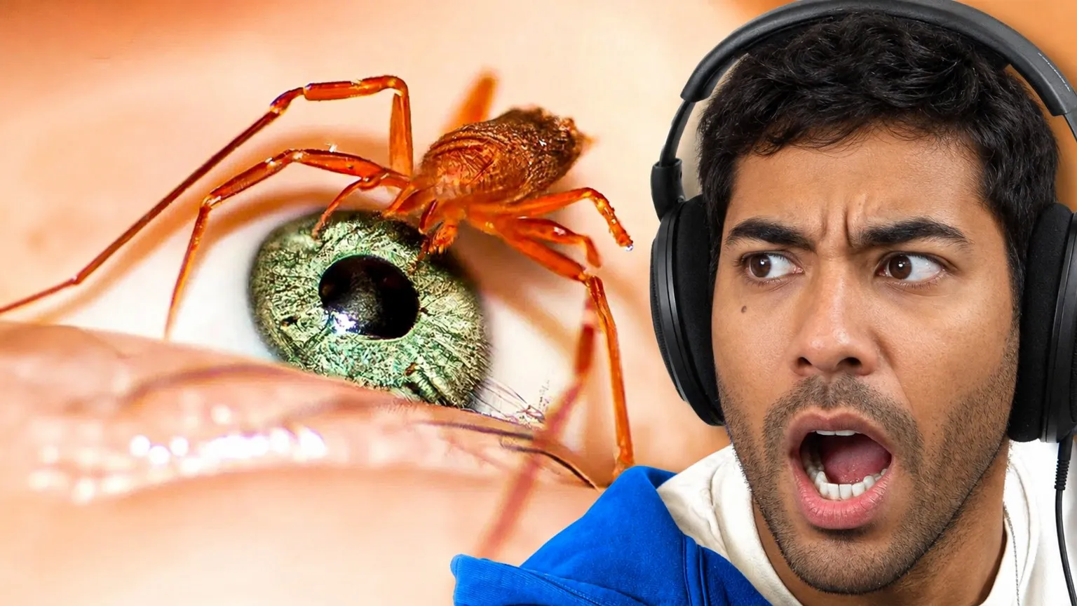 Brain Rot Podcast: Chaotische Meme-Energie: übertriebener Ausdruck, gesättigte Farben, Warntext in Großbuchstaben.