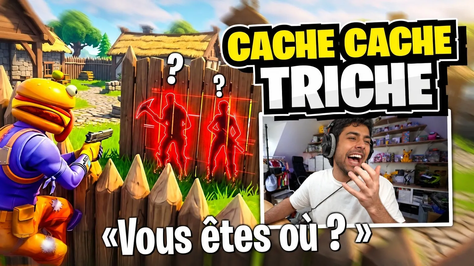 La partie piégée: Des personnages cachés dans le décor, votre visage en incrustation et la question du jeu en citation.
